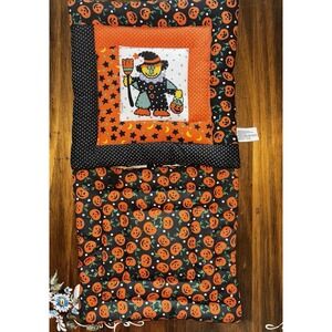 Vintage Potholders Halloween Scarecrow Pumpkins PAIR Pot Holders Hot Pads